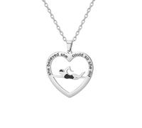 EUEAVAN Inspirational Swimming Necklace Swimmer Heart Diving Pendant Fitness Jewelry Swim Team Gift for Women Coaches (Swimming silver)