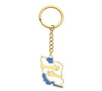 EUEAVAN Iran Map Keychain Iranian Flag Persian Calligraphy Keyring Patriotic Heritage Pride Peace Jewelry Souvenir Gift (Embrace gold)