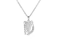 EUEAVAN Irish Harp Necklace for Women Music Instrument Pendant Celtic Heritage Jewelry St Patrick Day Gift for Music Lover