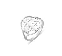 EUEAVAN Jerusalem Cross Ring for Women Jerusalem Crusader Ring for Men Jerusalem Medal Greek Medieval Christian Religious Jewelry Baptism Gift (silver, 7)
