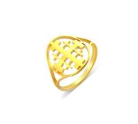 EUEAVAN Jerusalem Cross Ring for Women Jerusalem Crusader Ring for Men Jerusalem Medal Greek Medieval Christian Religious Jewelry Baptism Gift (gold, 7)