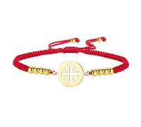 EUEAVAN Jerusalem Crusaders Cross Bracelet Crusaders Knights Templar Cross Handmade Lucky Rope Bracelet Greek Religious Medieval Christian Jewelry Baptism Faith Gift for Women Men, adjustable
