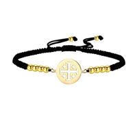 EUEAVAN Jerusalem Crusaders Cross Bracelet Crusaders Knights Templar Cross Handmade Lucky Rope Bracelet Greek Religious Medieval Christian Jewelry Baptism Faith Gift for Women Men, adjustable
