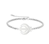 EUEAVAN Khanda Sikh Sword Symbol Bracelet Sikh Kara Disc Handmade Lucky Rope Bracelet Sacred Emblem Miri Piri Spiritual Amulet Sikhism Religious Jewelry Punjabi Gift for Women Men, adjustable