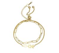 EUEAVAN Messianic Seal Bracelet for Women Star Of David Jesus Fish Menorah Bracelet Jerusalem Cross Jewish Religious Amulet Hanukkah Jewelry Gift Token of Prayer (gold 2)