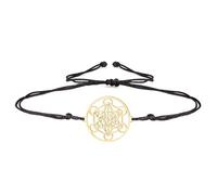 EUEAVAN Metatron Cube Bracelet Adjustable Sacred Geometry Bracelet Archangel Handmade Braided Rope Lucky Red String Bracelet kabbalah Amulet Statement Jewelry Women, M, Stainless Steel, no gemstone