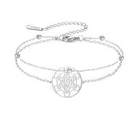 EUEAVAN Metatrons Cube Bracelet Adjustable Beaded Couple Sacred Geometry Bracelet Archangel Handmade Braided Rope Lucky Red String Bracelet kabbalah Amulet Statement Jewelry, M, Stainless Steel, no