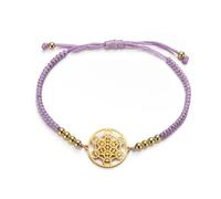 EUEAVAN Metatrons Cube Bracelet Adjustable Beaded Couple Sacred Geometry Bracelet Archangel Handmade Braided Rope Lucky Red String Bracelet kabbalah Amulet Statement Jewelry (purple)