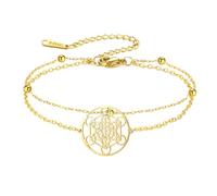 EUEAVAN Metatrons Cube Bracelet Adjustable Beaded Couple Sacred Geometry Bracelet Archangel Handmade Braided Rope Lucky Red String Bracelet kabbalah Amulet Statement Jewelry, M, Stainless Steel, no