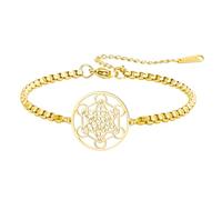 EUEAVAN Metatrons Cube Bracelet Adjustable Beaded Couple Sacred Geometry Bracelet Archangel Handmade Braided Rope Lucky Red String Bracelet kabbalah Amulet Statement Jewelry, M, Stainless Steel, no