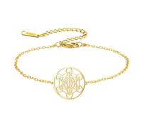EUEAVAN Metatrons Cube Bracelet Adjustable Beaded Couple Sacred Geometry Bracelet Archangel Handmade Braided Rope Lucky Red String Bracelet kabbalah Amulet Statement Jewelry, M, Stainless Steel, no