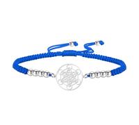 EUEAVAN Metatrons Cube Bracelet Adjustable Beaded Couple Sacred Geometry Bracelet Archangel Handmade Braided Rope Lucky Red String Bracelet kabbalah Amulet Statement Jewelry, M, Stainless Steel, no