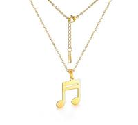 EUEAVAN Music Note Necklace for Woman Treble Clef Note Bass Notes Pendant Soundtrack Music Lover Gift Musician Clef Elements Jewelry Minimalist Necklace (gold)