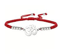 EUEAVAN OM OHM AUM Sanskrit Symbols Spiritual Bracelet luck Couple Charm Jade Thread Bangle Yoga Amulet Anklets Jewelry Accessories, M, Stainless Steel, no gemstone