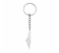 EUEAVAN Palestine Keychain Palestine Map Country Flag Print Keyring Bring Them Home Now Patriotic Jewelry Judaica Gift Women, Outline of Islamic Palestine (Outline of Islamic Palestine silver)