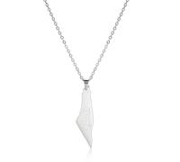 EUEAVAN Palestine Necklace for Women Israel Necklace Israel Palestine Flag Country Map Palestine Map Country Map Outline Statement Jewelry for Men (map silver3)
