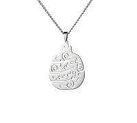 EUEAVAN Persian Pomegranate Life is Beautiful Necklace Inspirational Iranian Calligraphy Pendant Muslim Amulet Jewelry Iran Souvenir Gift for Women (silver)
