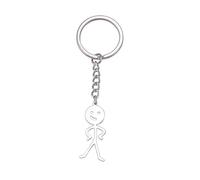 EUEAVAN Personalized Funny Doodle Keychain Smiley Face Middle Finger Cool Funny Creative Unique Handmade Teen Girl Boy (silver4)