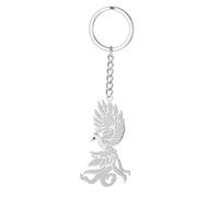 EUEAVAN Phoenix Keychain Rising Phoenix Bird Keyring Rise from the Ashes Mythological Animal Jewelry Purse Bag Accessories (silver)