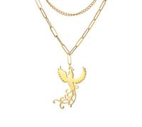 EUEAVAN Phoenix Necklace for Women Rising Phoenix Necklace Nirvana of Phoenix Necklace Mythological Phoenix Bird Pendant Rise from the Ashes Jewelry Inspiration Gifts (gold 4)