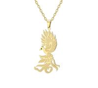 EUEAVAN Phoenix Rebirth Necklace Soaring Phoenix Bird Necklace Phoenix Pendant Rebirth from the Ashes Jewelry Gift for Women, Medium, Stainless Steel, No Gemstone