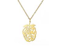 EUEAVAN Pomegranate Arabic Calligraphy Necklace Islamic Blessing Love Hope Pendant Persian Muslim Amulet Religious Jewelry Gift for Women (gold)