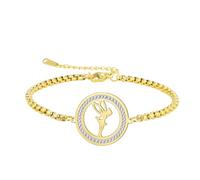 EUEAVAN Princess Wendy Tinkerbell Bracelet Pixie Elf Magical Dancer Ballet Heart Anklets Cubic Zirconia Angel Wings Jewelry Fairy Tale Quote Gift for Women (gold 1)