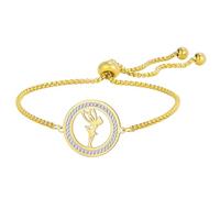 EUEAVAN Princess Wendy Tinkerbell Bracelet Pixie Elf Magical Dancer Ballet Heart Anklets Cubic Zirconia Angel Wings Jewelry Fairy Tale Quote Gift for Women (gold 2)