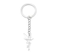EUEAVAN Princess Wendy Tinkerbell Keychain Fairy Pixie Angel Trendy Dancer Ballet Keyring Jewelry Fairy Tale Quote Women (Princess Wendy silver)