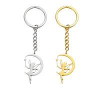 EUEAVAN Princess Wendy Tinkerbell Keychain Fairy Pixie Angel Trendy Dancer Ballet Keyring Jewelry Fairy Tale Quote Women (moon fairy set)