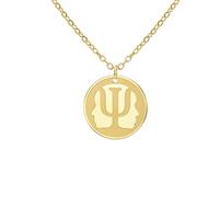 EUEAVAN Psi Symbol Necklace Greek Letter Alphabet Psychology Psychiatry Pendant Medical Sign Jewelry Psychotherapist Psychologist Gift for Women Men (gold)