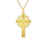EUEAVAN Russian Orthodox Cross Necklace IC XC NIKA Cross Necklace Jesus Crucifix Byzantine Cross Pendant Christian Oriental Cross Retro Religious Jewelry Gift (orthodox cross gold 2)