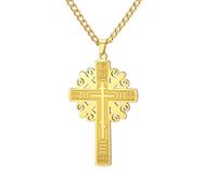 EUEAVAN Russian Orthodox Cross Necklace IC XC NIKA Cross Necklace Jesus Crucifix Byzantine Cross Pendant Christian Oriental Cross Retro Religious Jewelry Gift (orthodox cross gold)