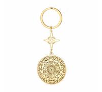 EUEAVAN Seal of The 7 Archangels Keychain Celtic Witch Knot Nudo De Bruja St. Michael Keyring Talisman Jewelry Wiccan Gift (gold)