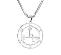 EUEAVAN Sigil of Lilith Necklace for Women & Men - Hecate Gothic Goddess Pendant - Lucifer's Sign Mythology Pagan Jewelry Gift (Silver Box Chain)