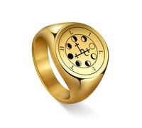 EUEAVAN Sigil of Lilith Ring for Men Demon Lilith Goddess Ring Gothic Hecate Amulet Triple Moon Goddess Lucifer's Sign Mythology Jewelry Pagan Mythology Witchcraft Gift Women (gold, 10(US Size))