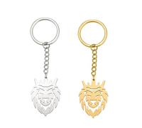 EUEAVAN Skeleton Lion Keychain Classic Beast King Jewelry Lion King Pendant Lion Head Keychain Animal Elements Cute Lion Gift Lion Decoration Men Women (silver+gold)