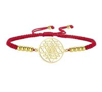 EUEAVAN Sri Yantra Chakra Bracelet Hinduism Symbol Sacred Geometry Handmade Lucky Rope Bracelet Hindu Meditation Talisman Yoga Jewelry Religion Gift for Women, adjustable, Stainless Steel, no gemstone