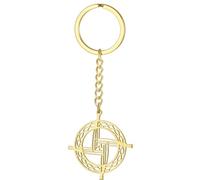 EUEAVAN St Brigid's Cross Keychain Traditional Saint Bridget Keyring Irish Celtic Cross Amulet Christian Religious Gift, Gold 2, Medium
