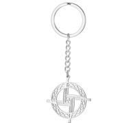 EUEAVAN St Brigid's Cross Keychain Traditional Saint Bridget Keyring Irish Celtic Cross Amulet Christian Religious Gift, Silver 2, Medium