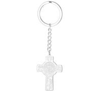 EUEAVAN St Christopher Keychain Saint of Travelers Cross Keyring Patron Saint Travel Amulet Catholic Jewelry Holy Bible Faith Gift