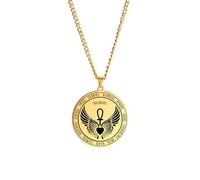EUEAVAN St Michael Archangels Wing Necklace for Men Saint Michael Pendant Guardian Angel Archangels Medallion Keychain Sacred Ankh Amulet Catholic Christian Gifts Women (St Michael necklace gold 2)