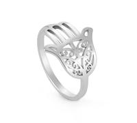 EUEAVAN Stainless Steel Hamsa Hand Evil Eye Ring for Women Men | Turkish Devil's Eye, Hand of Fatima,Star of David,Kabbalah Protection Amulet,Religious Jewelry, Jewish Gift
