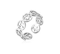 EUEAVAN Star of David Chai Ring for Women Adjustable Hamsa Hand Fatima Ring Jewish Protection Amulet Hebrew Faith Kabbalah Blessing Jewelry Israel Hanukkah Gift, Stainless Steel, No Gemstone