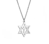 EUEAVAN Star of David Necklace for Women Hexagram Pendant Necklace Amulet Symbo Jewish Israel Religious David Jewelry Gift Women (david cross necklace silver 3)
