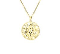 EUEAVAN Tetragrammaton Pentagram Necklace for Women YHVH YHWH Jehovah Pentacle Pendant Yeshua Blessed Prayer Hebrew Names of God Wicca Amulet Jewelry Gift for Christian (gold)