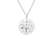 EUEAVAN Tetragrammaton Pentagram Necklace for Women YHVH YHWH Jehovah Pentacle Pendant Yeshua Blessed Prayer Hebrew Names of God Wicca Amulet Jewelry Gift for Christian (silver)