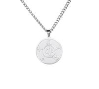 EUEAVAN Tibetan Buddhist Mantra Om Mani Padme Hum Prayer Necklace Om Prayer Pendant Divination Prayer Wheel Patron Saint Amulet Yoga Meditation Religious Jewelry Women Men (silver)