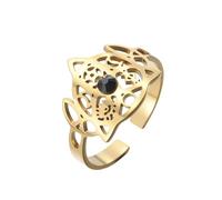 EUEAVAN Trinity Knot Triquetra Ring Adjustable Witch Knot Ring Triangle Triple Spiral Triskele Amulet Celtic Jewelry Irish Wiccan Gift for Women