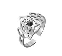 EUEAVAN Trinity Knot Triquetra Ring Adjustable Witch Knot Ring Triangle Triple Spiral Triskele Amulet Celtic Jewelry Irish Wiccan Gift for Women